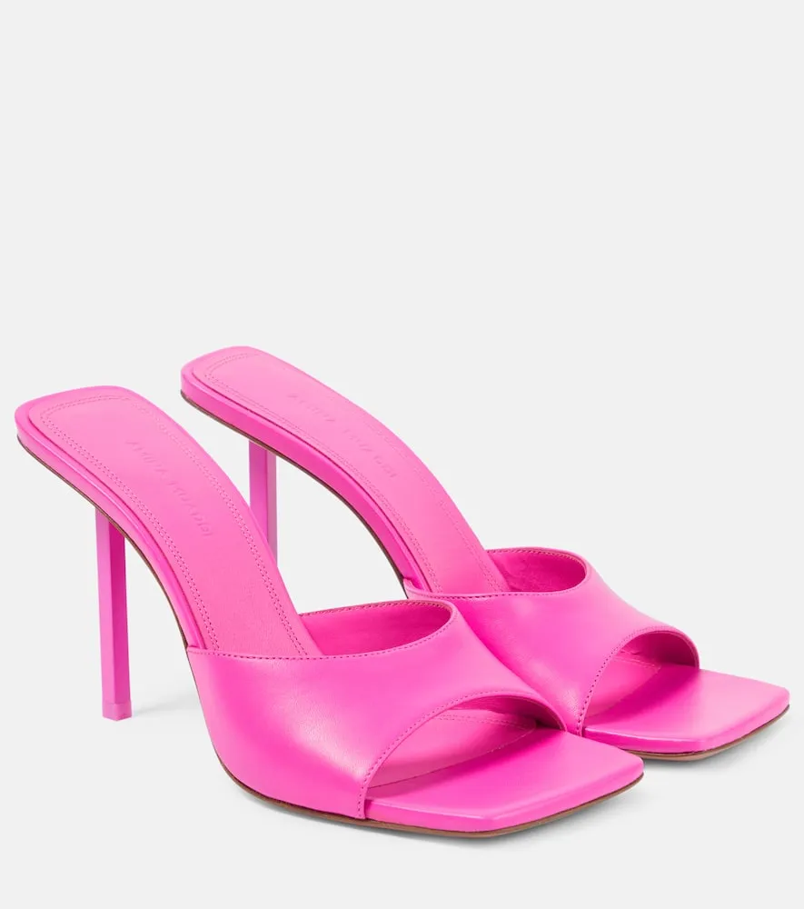Amina Muaddi Laura leather mules