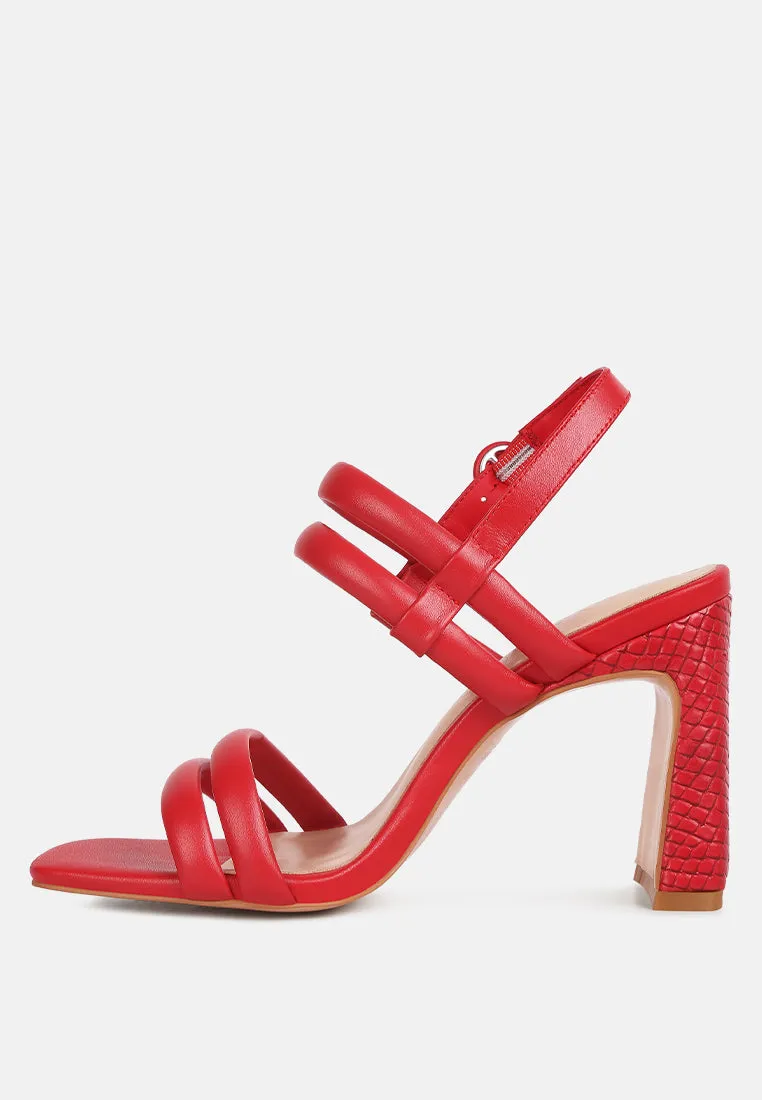 Avianna Red Slim Block Heel Sandal