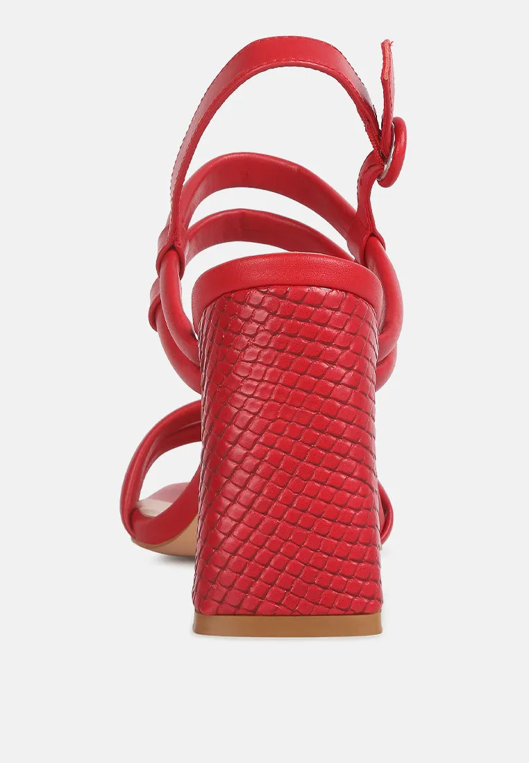 Avianna Red Slim Block Heel Sandal