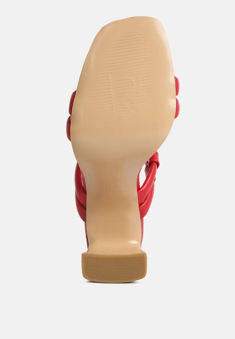 Avianna Red Slim Block Heel Sandal