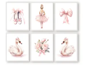 Baby Girl's Ballet Nursery Prints - Set of 6