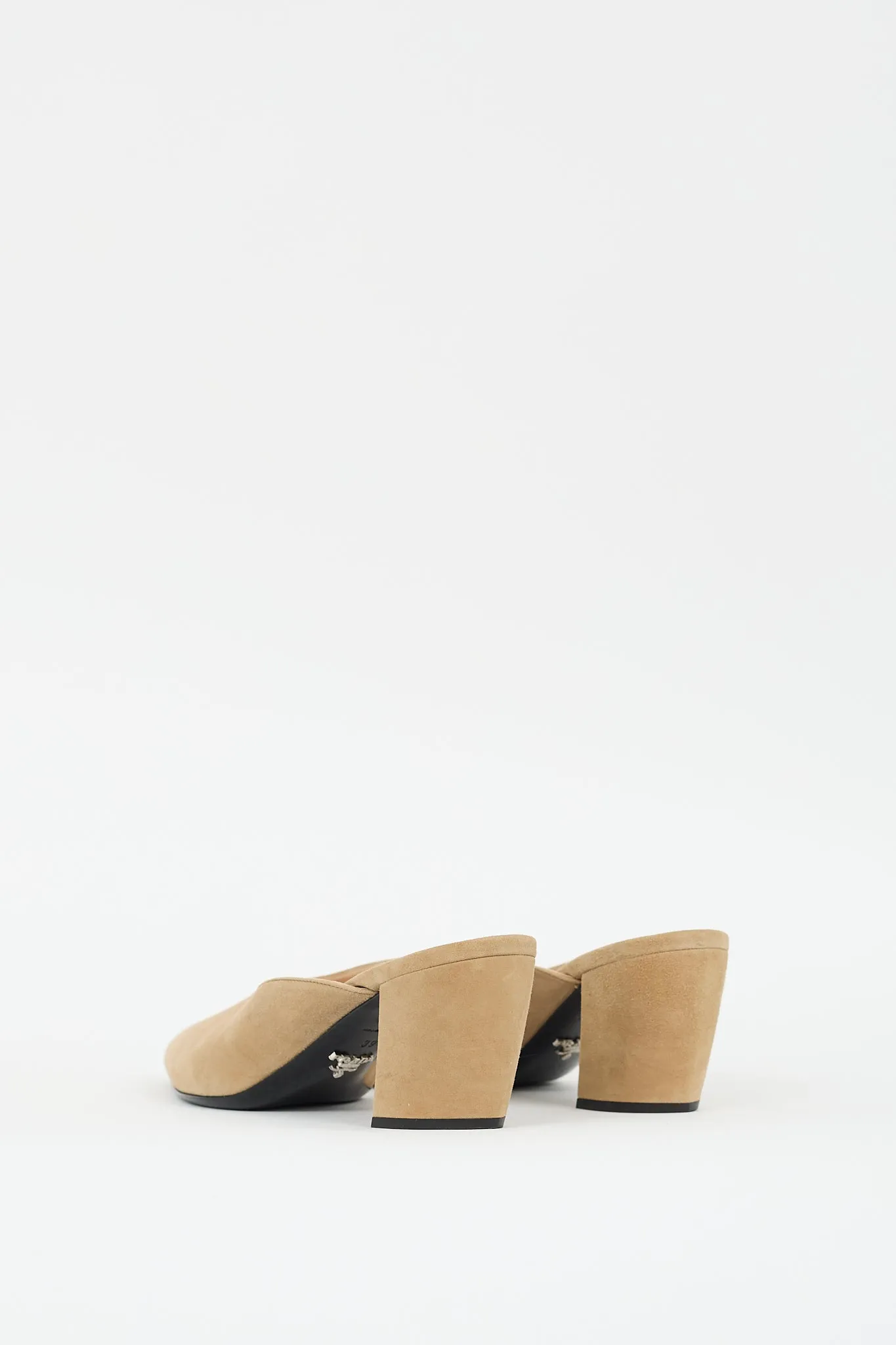 Beige Suede Pointed Toe Mule