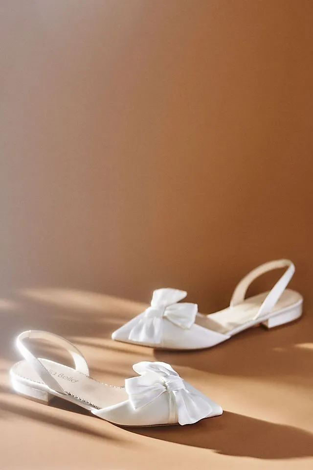 Bella Belle Reilly D'Orsay Bow Flat Shoes, White