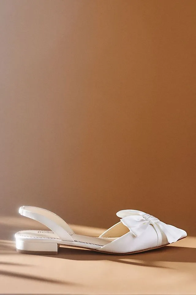Bella Belle Reilly D'Orsay Bow Flat Shoes, White