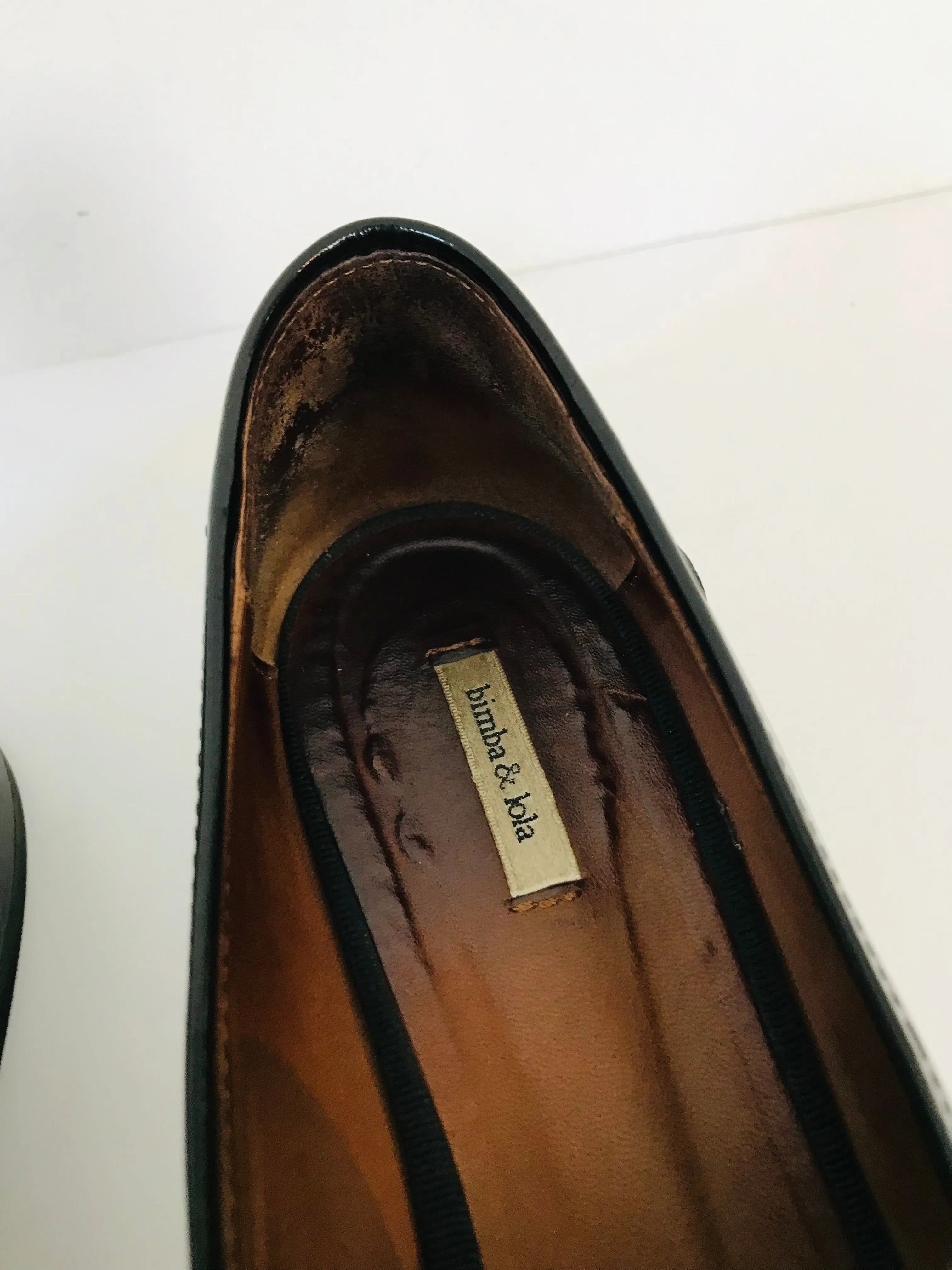 Bimba & Lola Women's Contrast Leather Loafers | 39 UK6 | Black