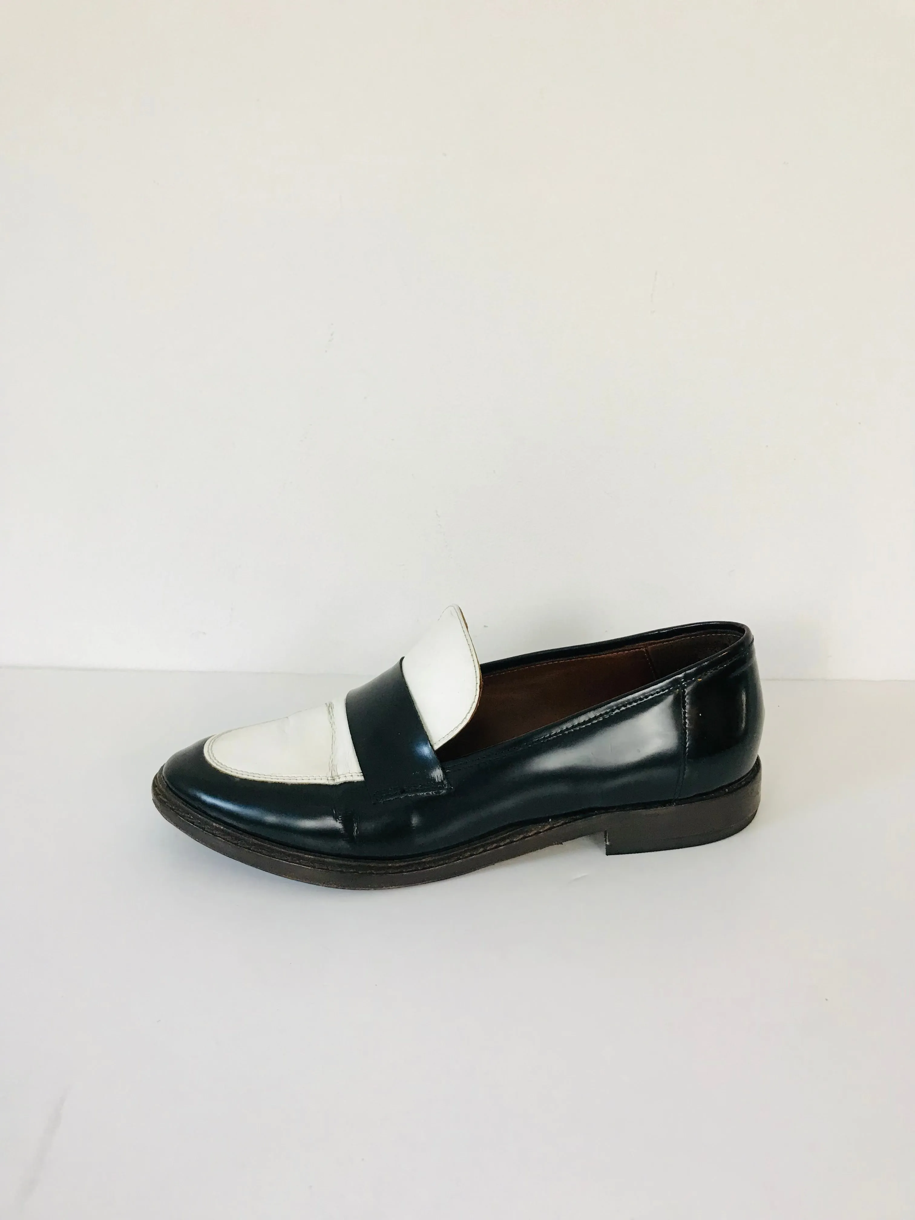 Bimba & Lola Women's Contrast Leather Loafers | 39 UK6 | Black
