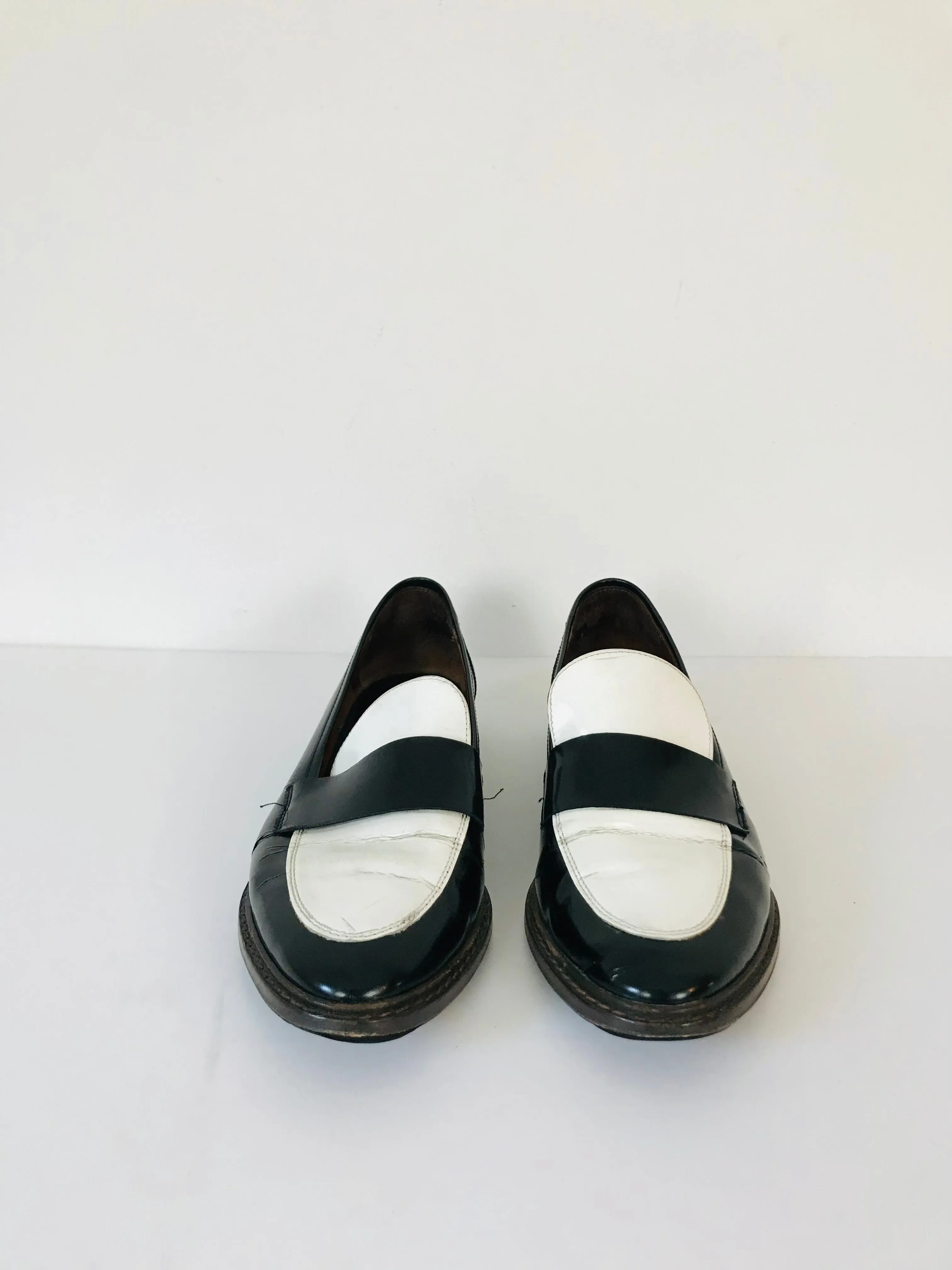 Bimba & Lola Women's Contrast Leather Loafers | 39 UK6 | Black