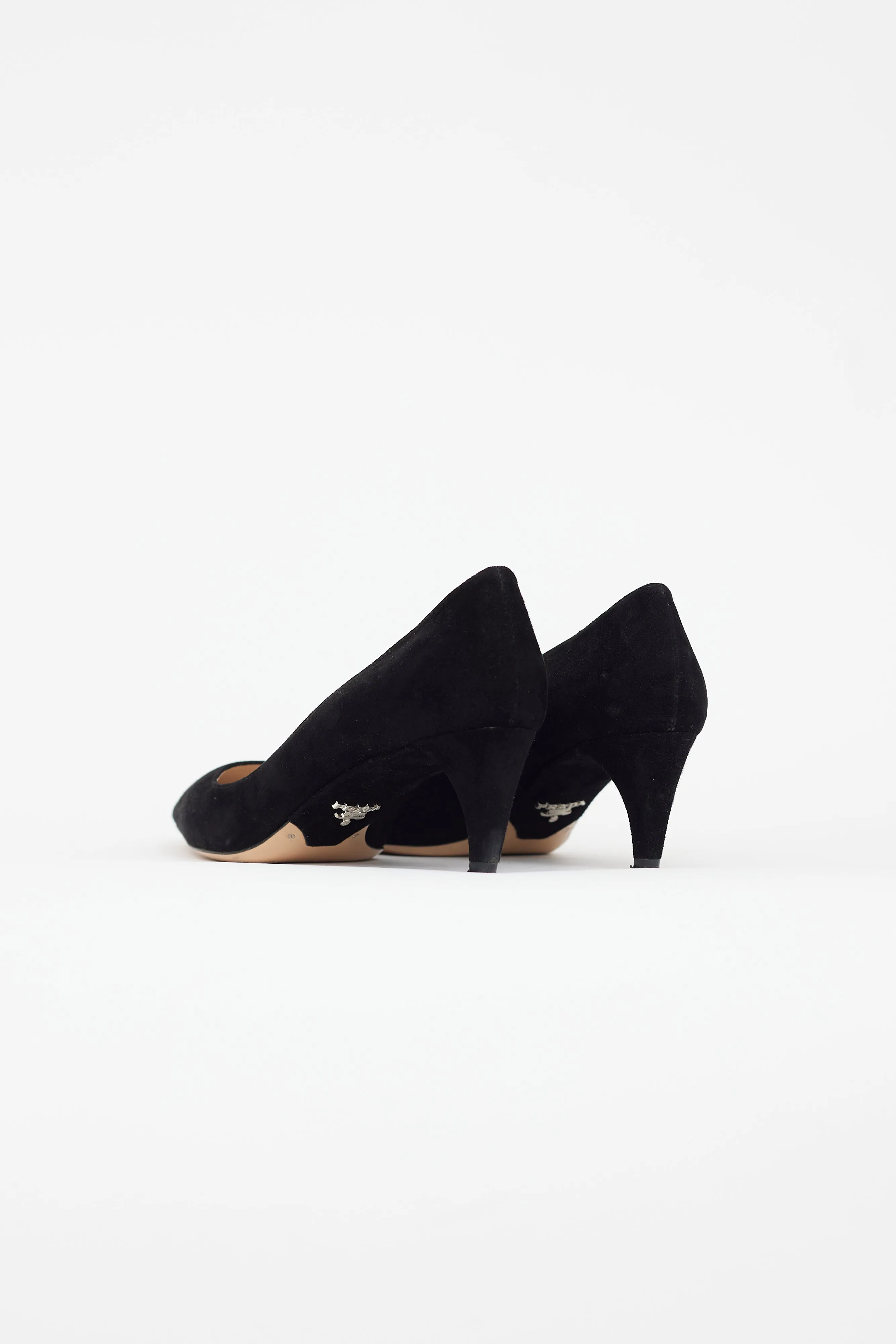 Black Suede Pointed Toe Heel