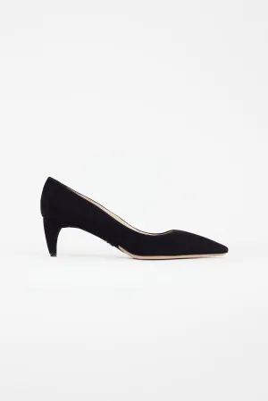 Black Suede Pointed Toe Heel