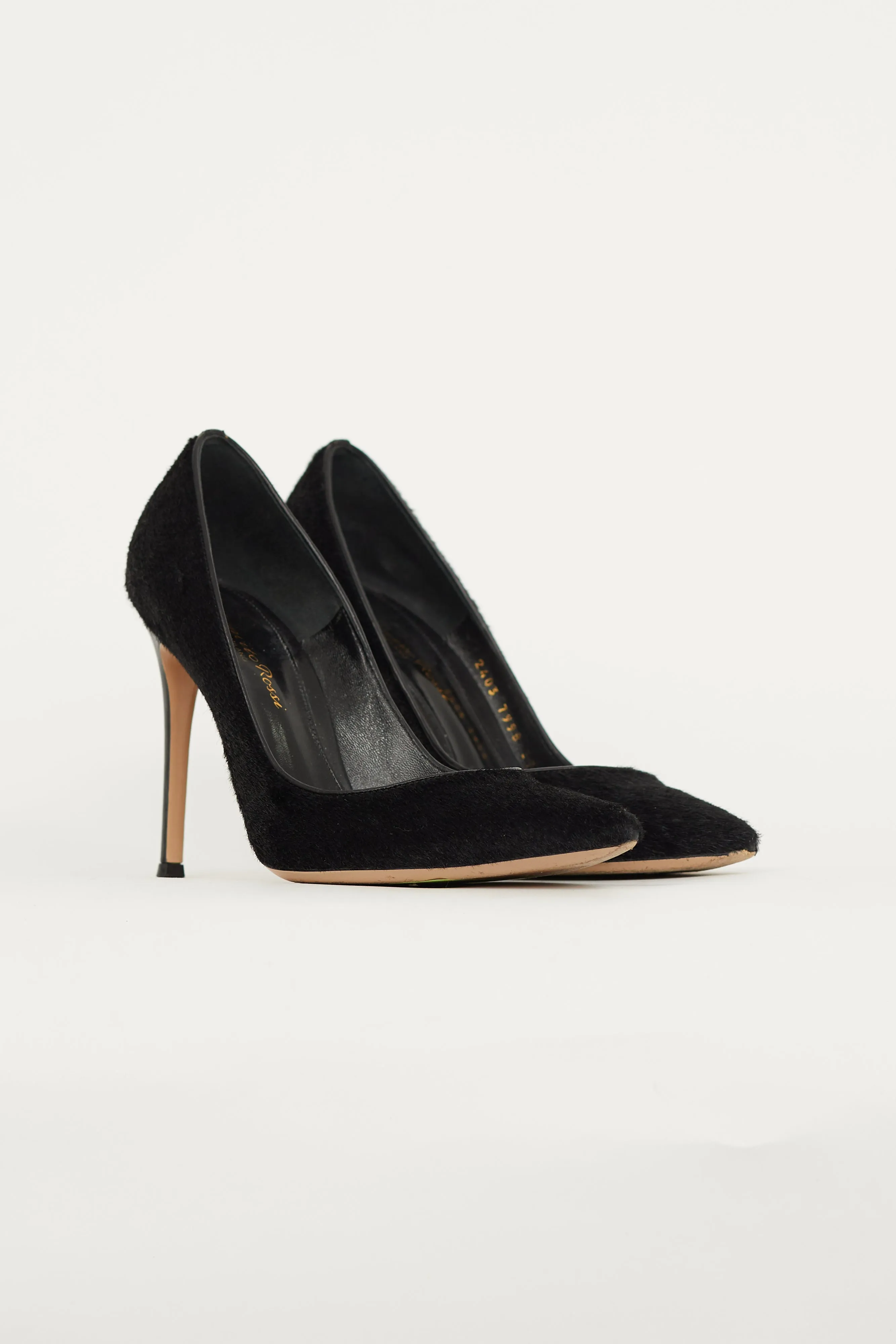 Black Textured Pointed Toe Pump