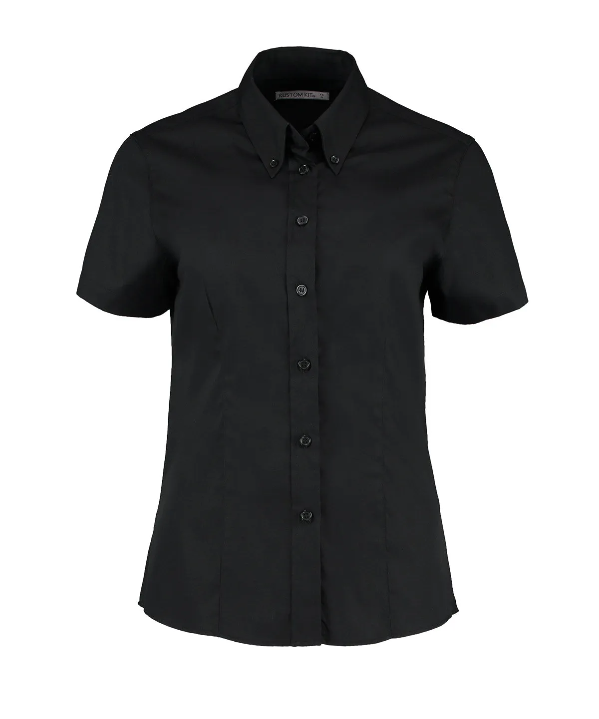 Black* - Women's corporate Oxford blouse short-sleeved (tailored fit)