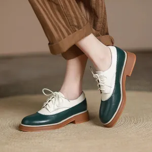 Classic Leisure Vegan Leather Lace-Up Wingtip Oxford Shoes
