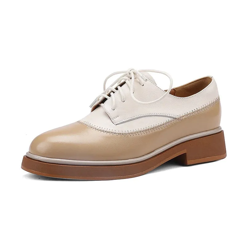 Classic Leisure Vegan Leather Lace-Up Wingtip Oxford Shoes