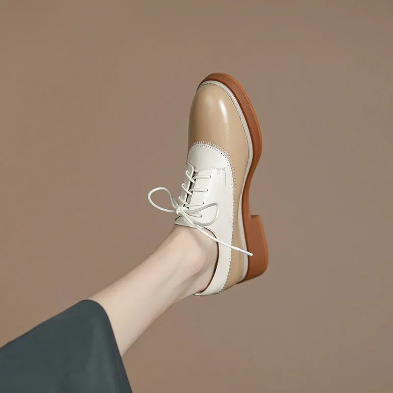 Classic Leisure Vegan Leather Lace-Up Wingtip Oxford Shoes
