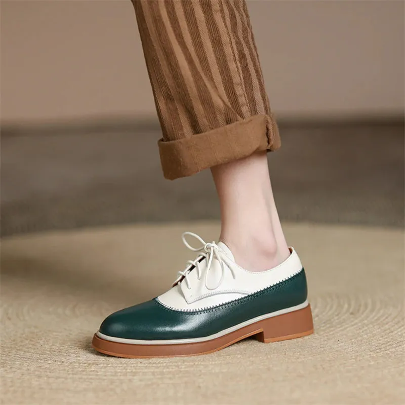 Classic Leisure Vegan Leather Lace-Up Wingtip Oxford Shoes