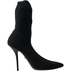 Dolce & Gabbana Elegant Black Viscose Mid-Calf Boots