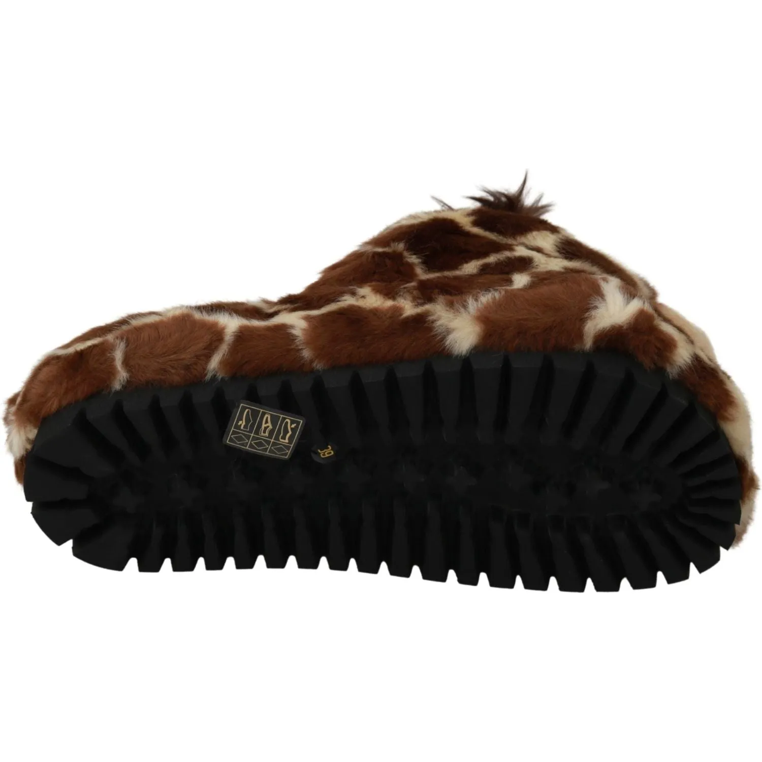 Dolce & Gabbana Elegant Giraffe Pattern Slides for Sophisticated Comfort