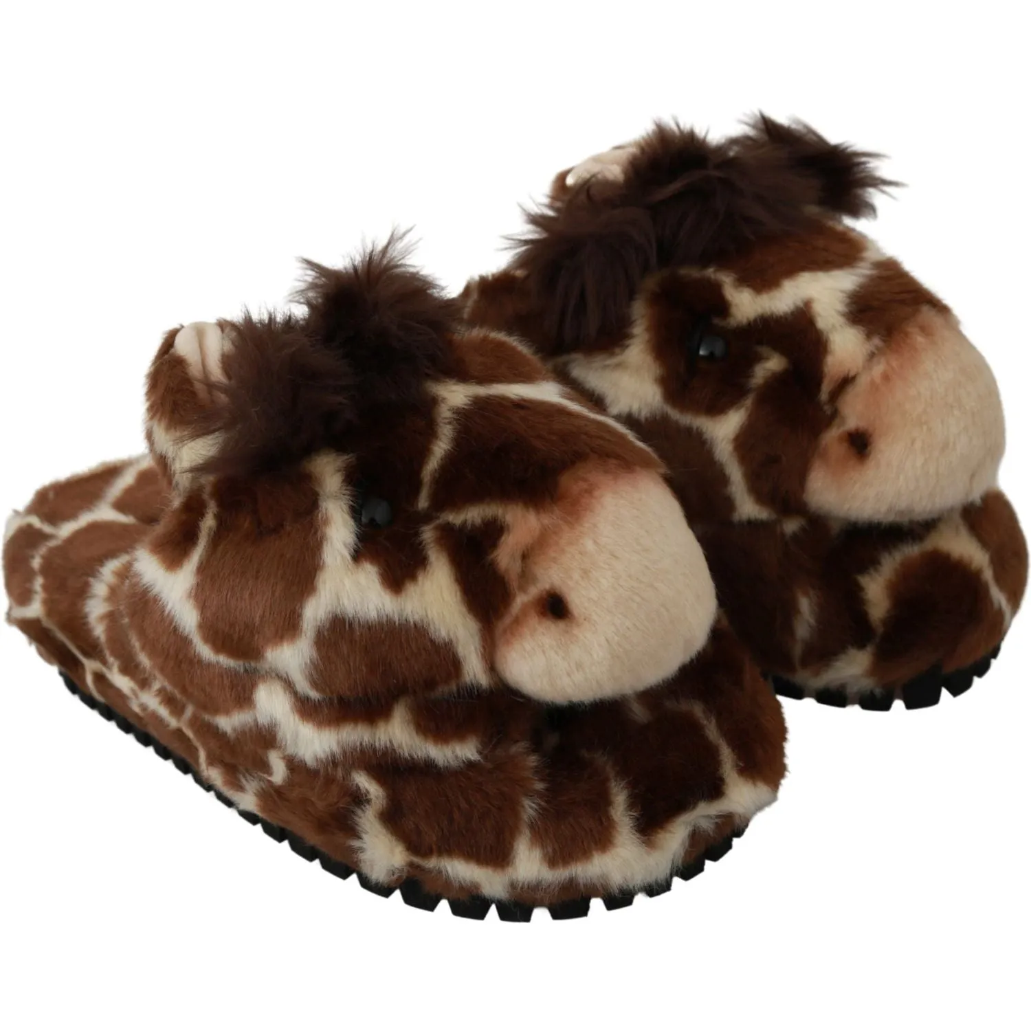 Dolce & Gabbana Elegant Giraffe Pattern Slides for Sophisticated Comfort