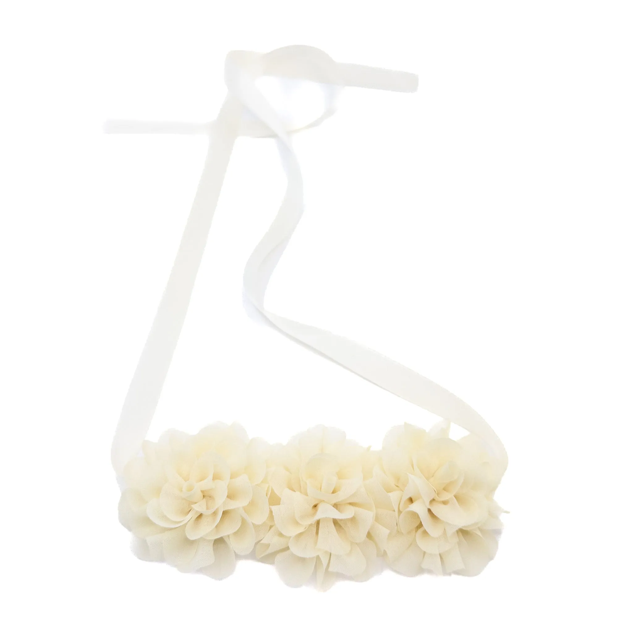 Floral Chiffon Satin Ribbon Tie