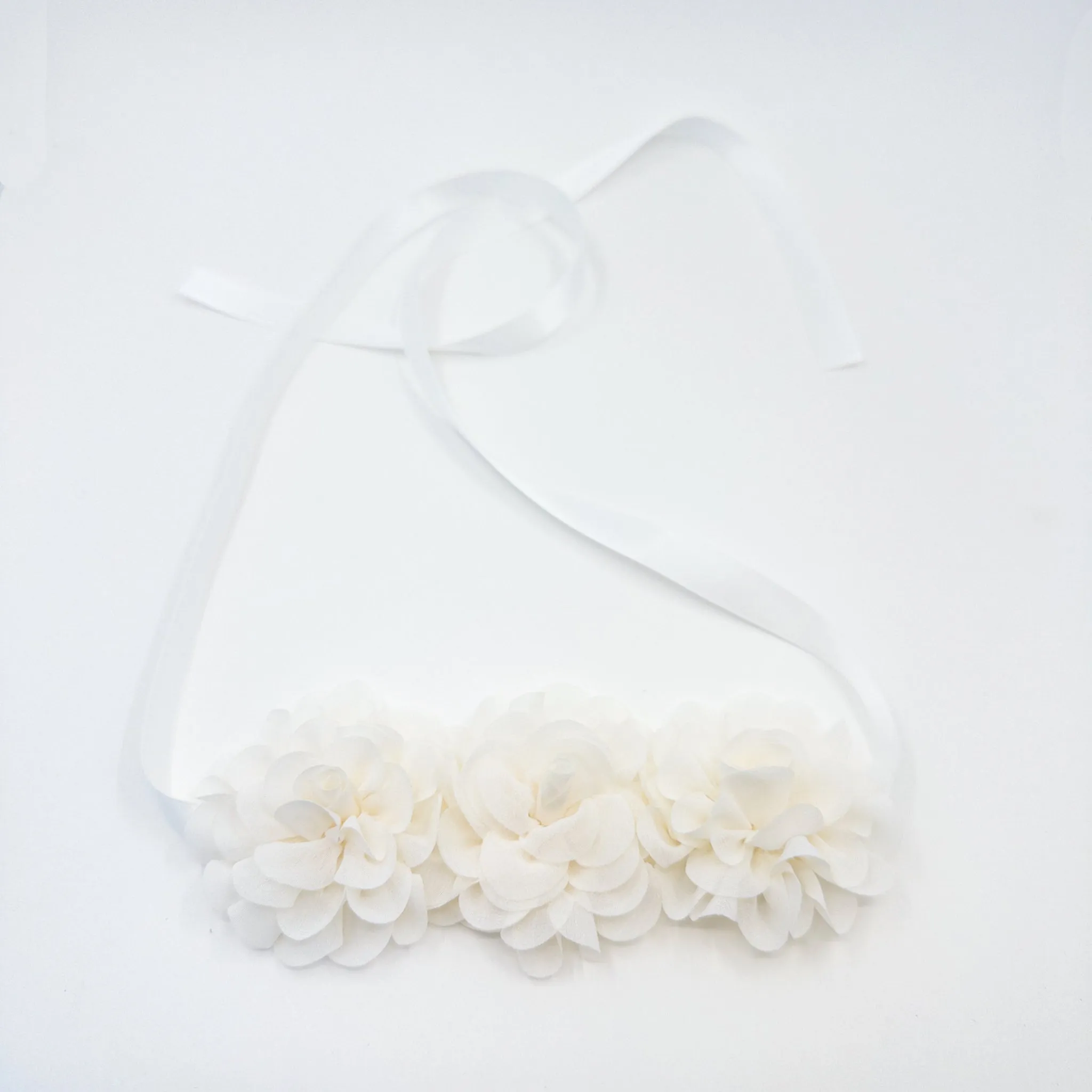 Floral Chiffon Satin Ribbon Tie