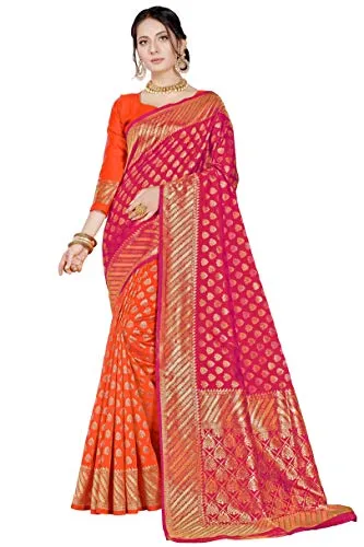 Glory Sarees Women's Banarasi Saree (Banarasi_Saree_109_pink_Pink)
