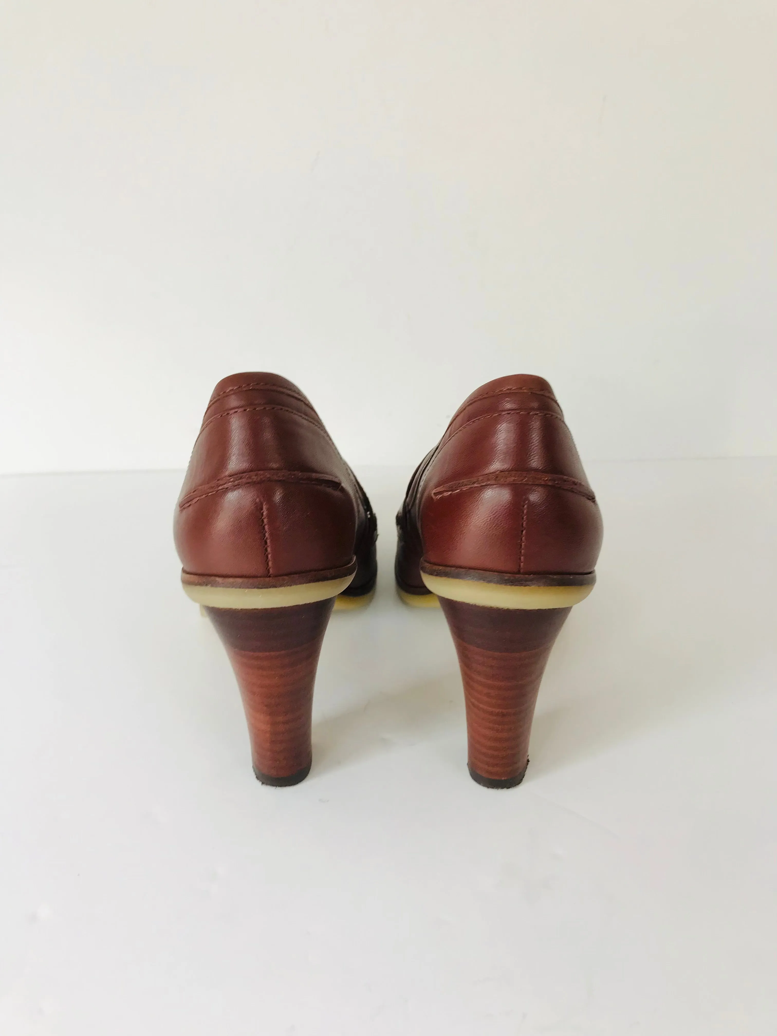 Jaeger Women's Heeled Loafers Shoes | 39 UK6 | Brown