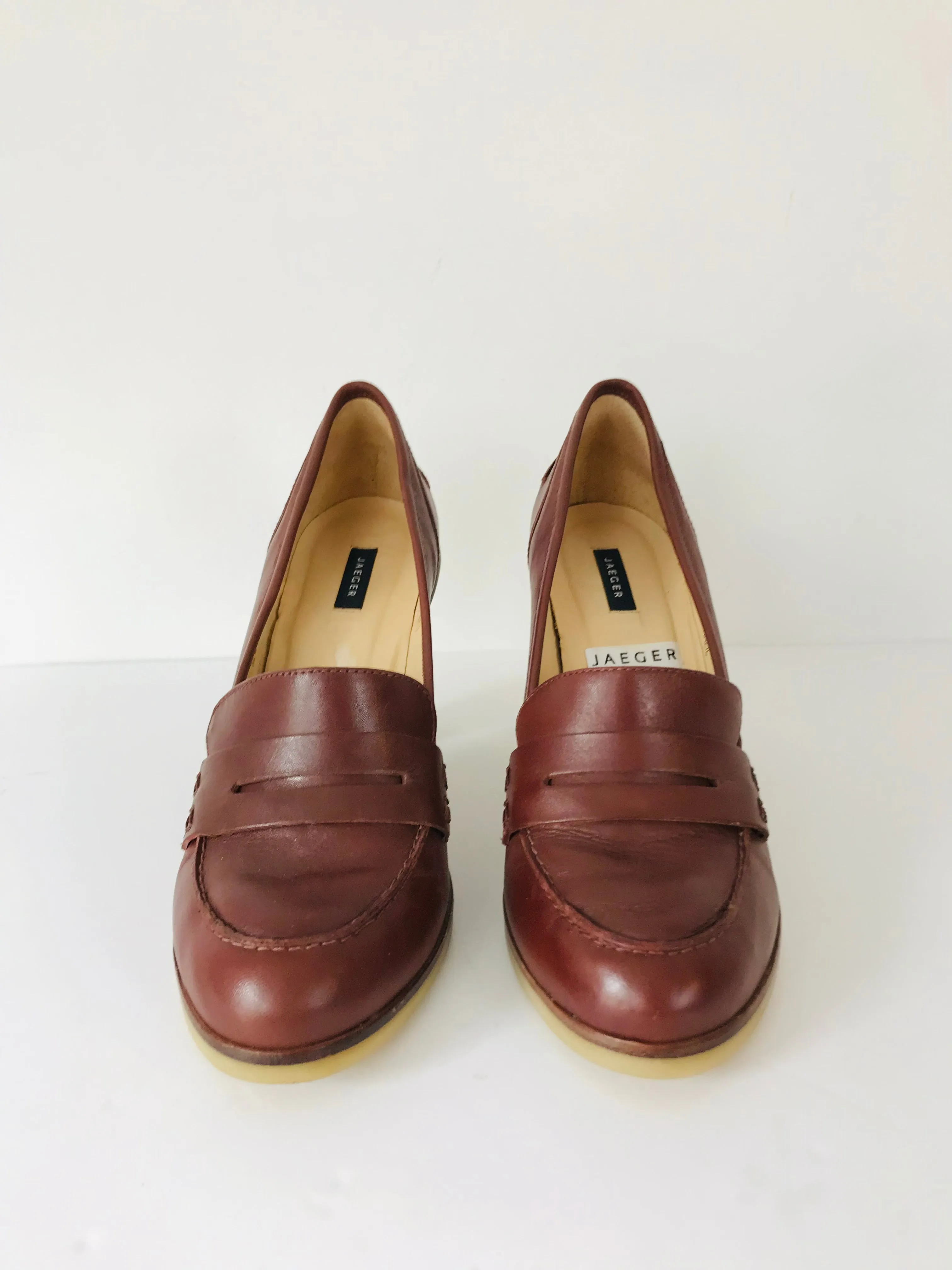 Jaeger Women's Heeled Loafers Shoes | 39 UK6 | Brown