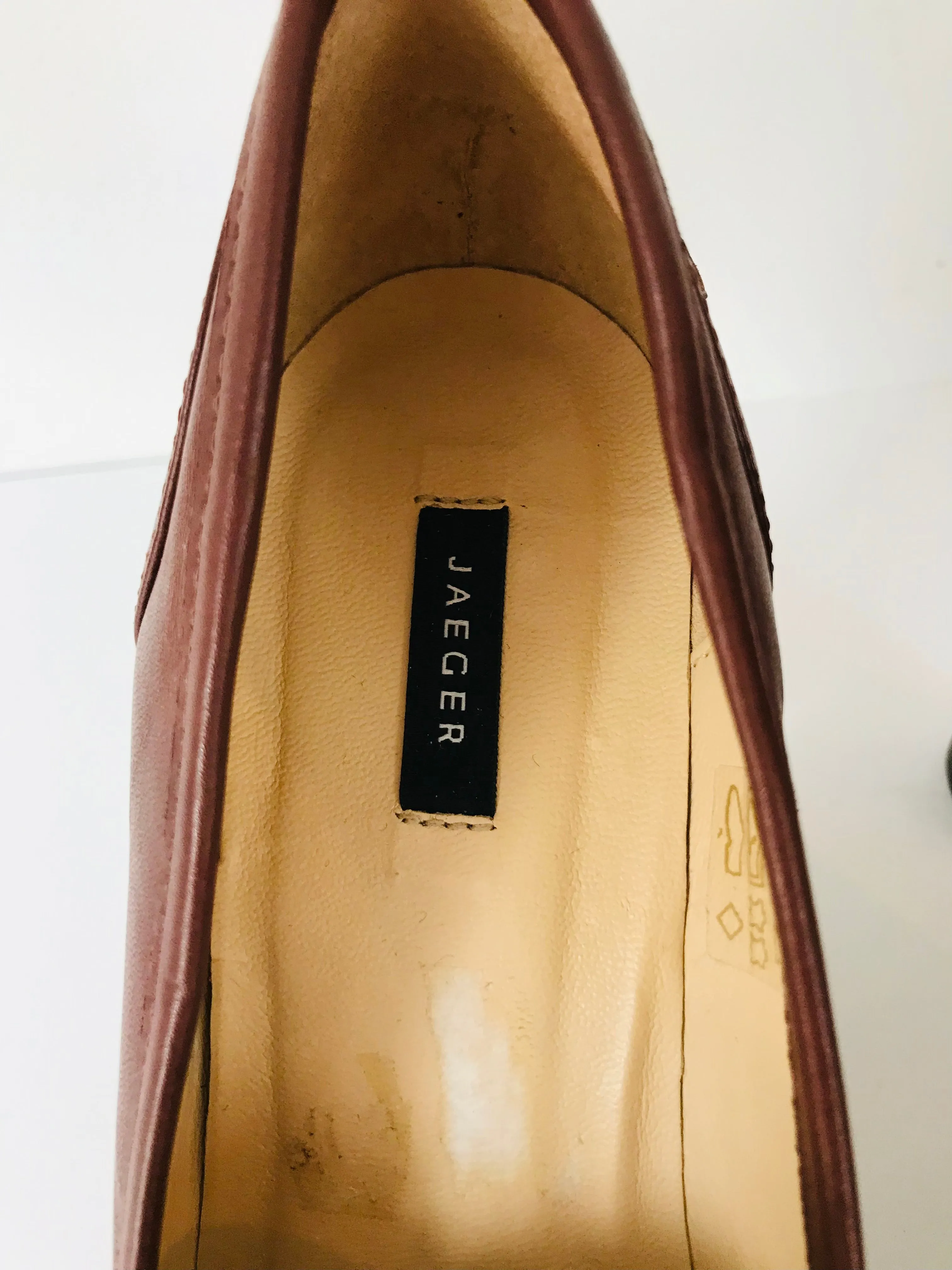 Jaeger Women's Heeled Loafers Shoes | 39 UK6 | Brown