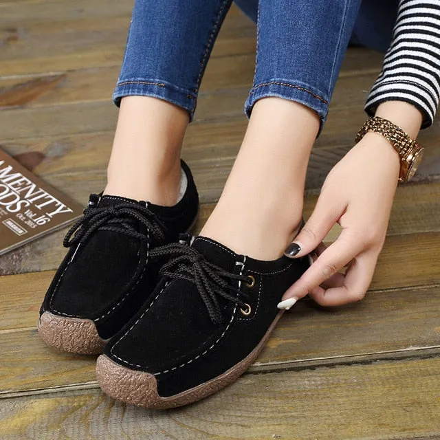 Lace-up Women Flats Comfortable Summer Loafers Women Shoes