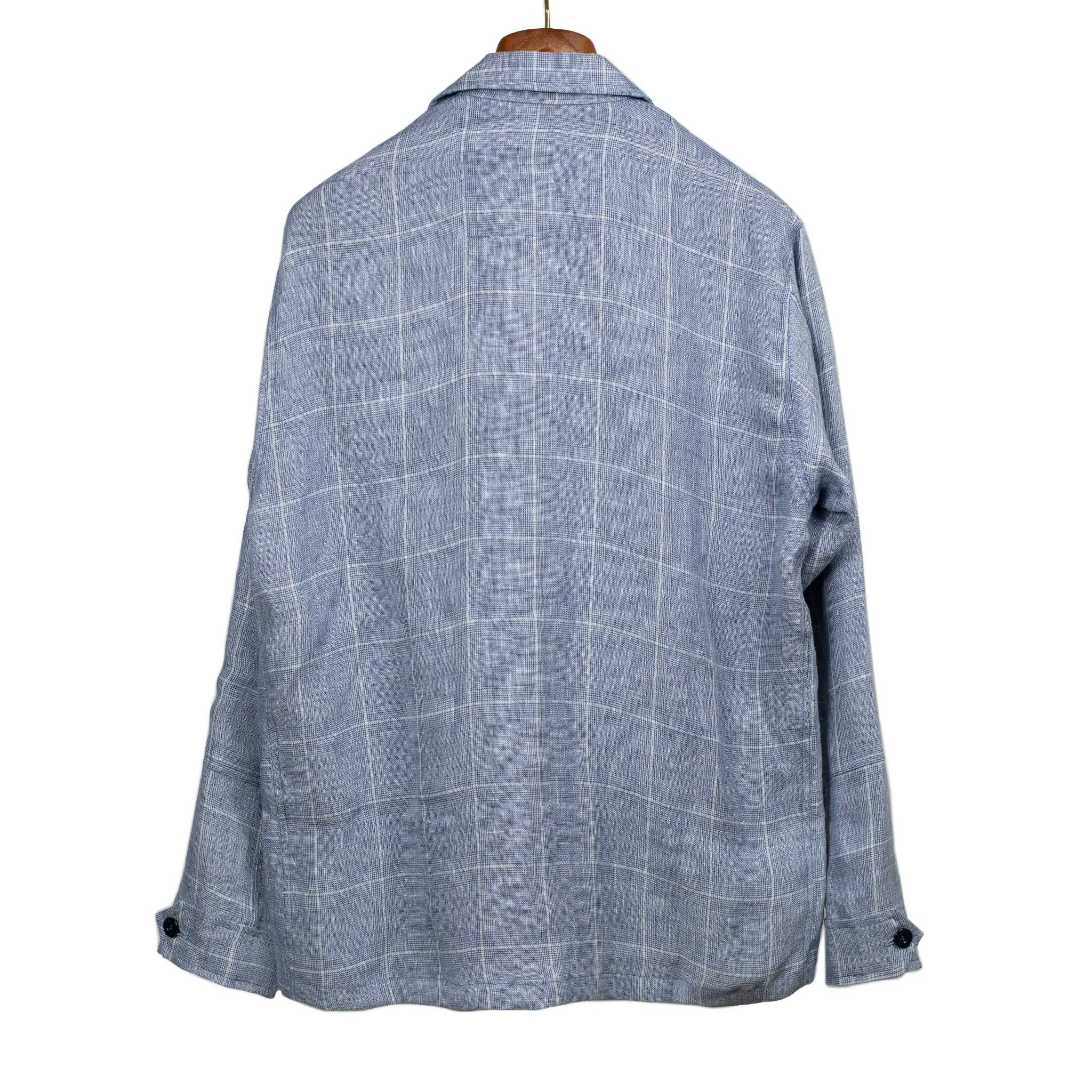 Marengo desert jacket in light blue checked linen