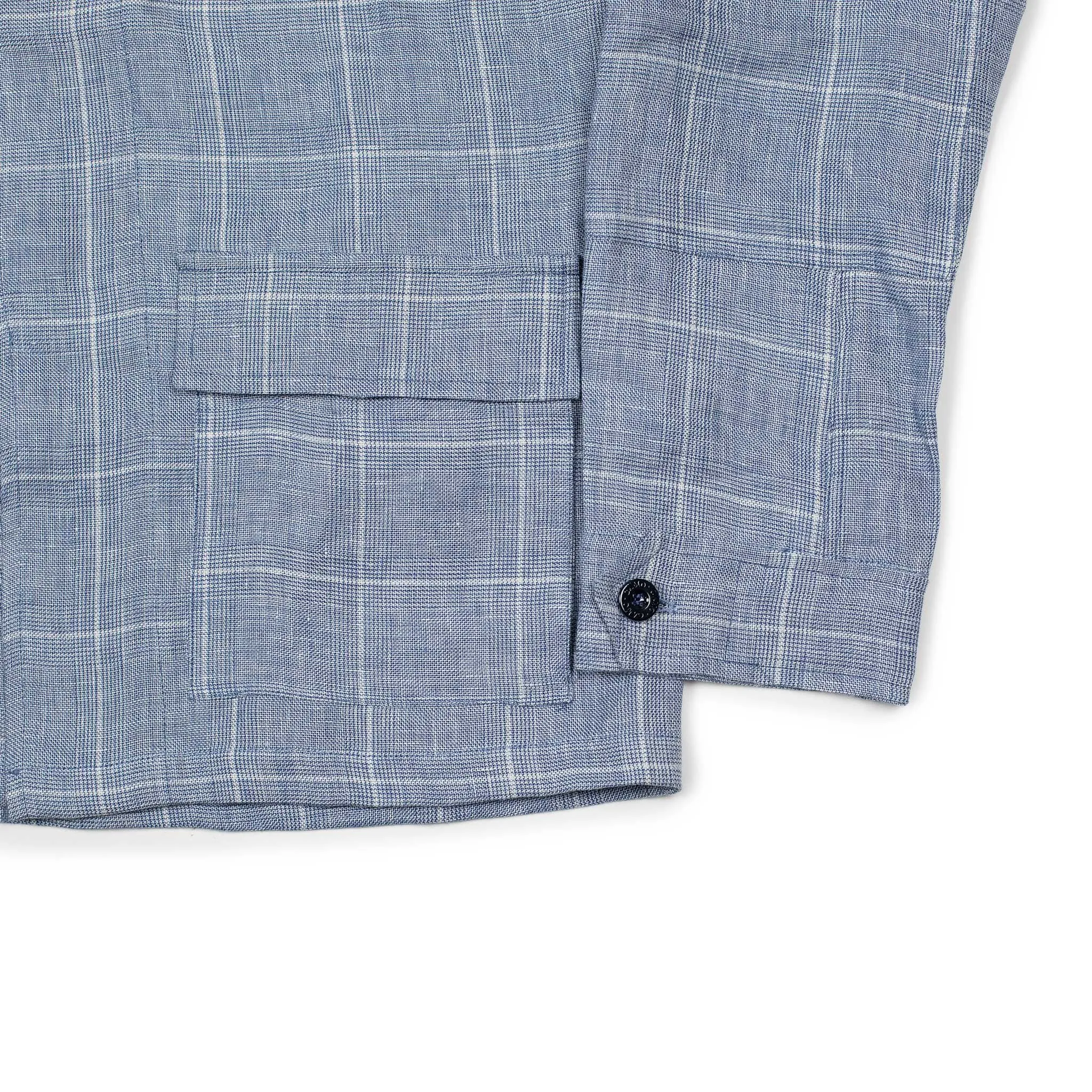 Marengo desert jacket in light blue checked linen