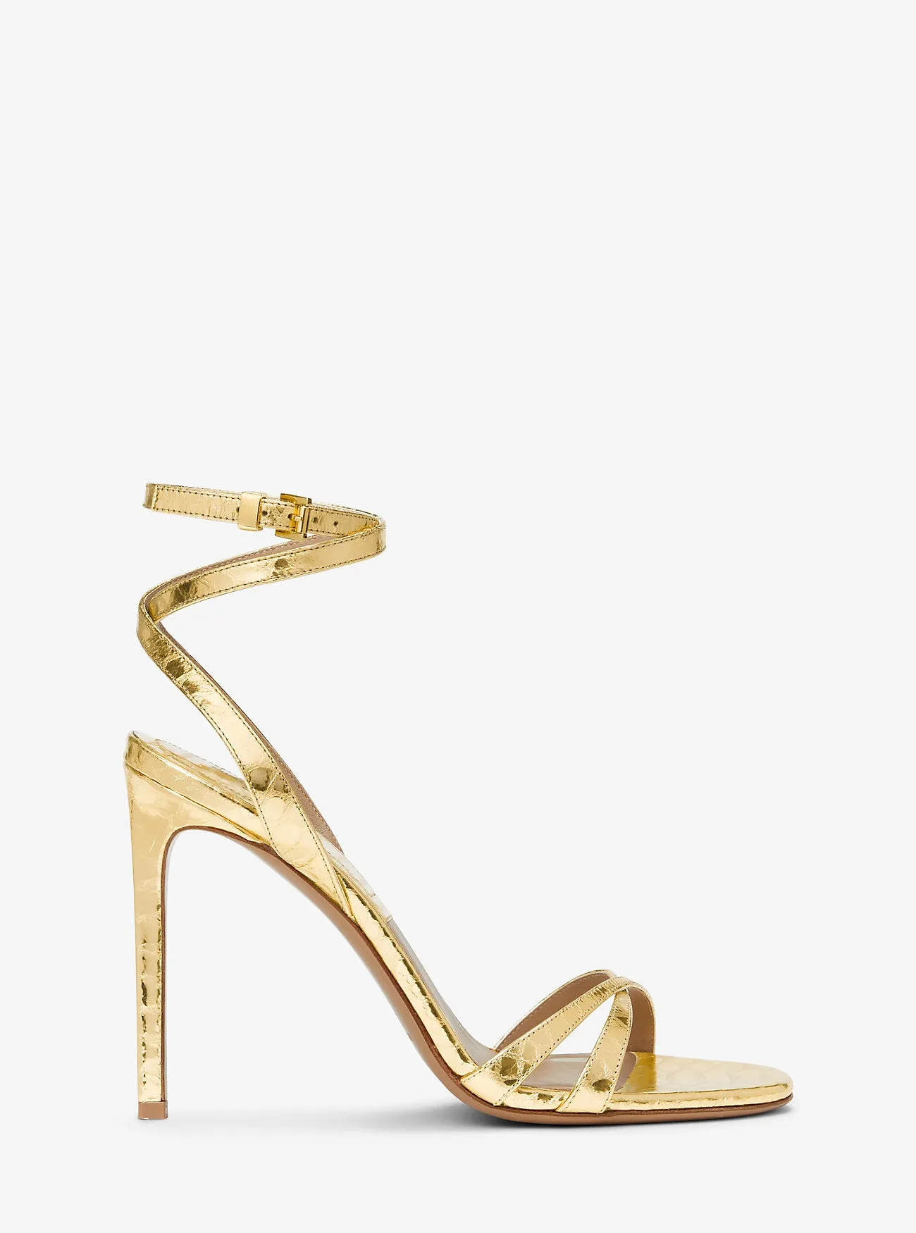 Michael Kors Metallic Python Leather Chrissy Sandals in Yellow