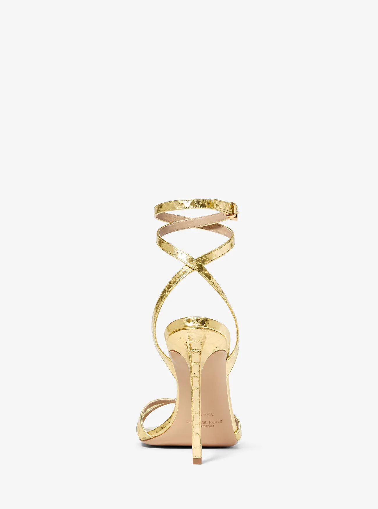 Michael Kors Metallic Python Leather Chrissy Sandals in Yellow