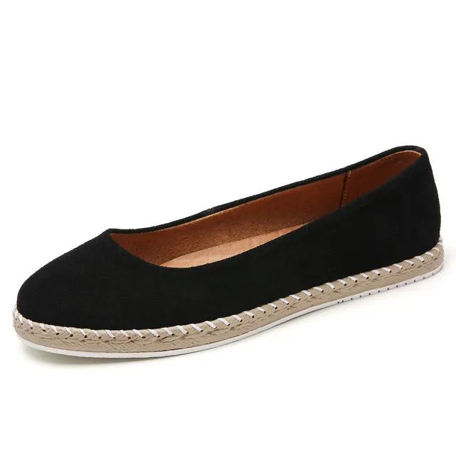 Plardin Women Plus Size Handmade Leather Splicing Flats Moccasins Loafers Ballet Flats Women Comfortable Soft Casual Shoes