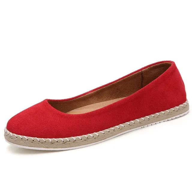 Plardin Women Plus Size Handmade Leather Splicing Flats Moccasins Loafers Ballet Flats Women Comfortable Soft Casual Shoes