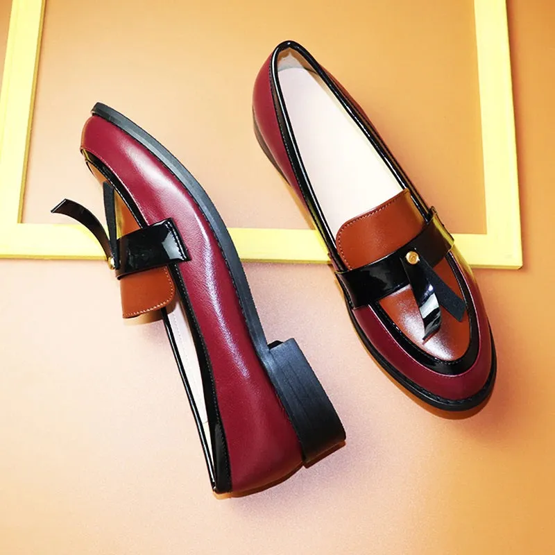 Retro Chic Tassel Vintage Trend Slip-on Vegan Leather Oxford Flat Shoes