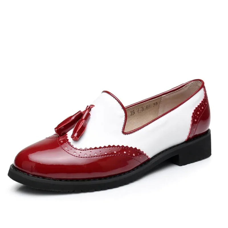 Retro Chic Tassel Vintage Trend Slip-on Vegan Leather Oxford Flat Shoes