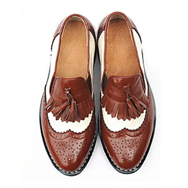 Retro Chic Tassel Vintage Trend Slip-on Vegan Leather Oxford Flat Shoes