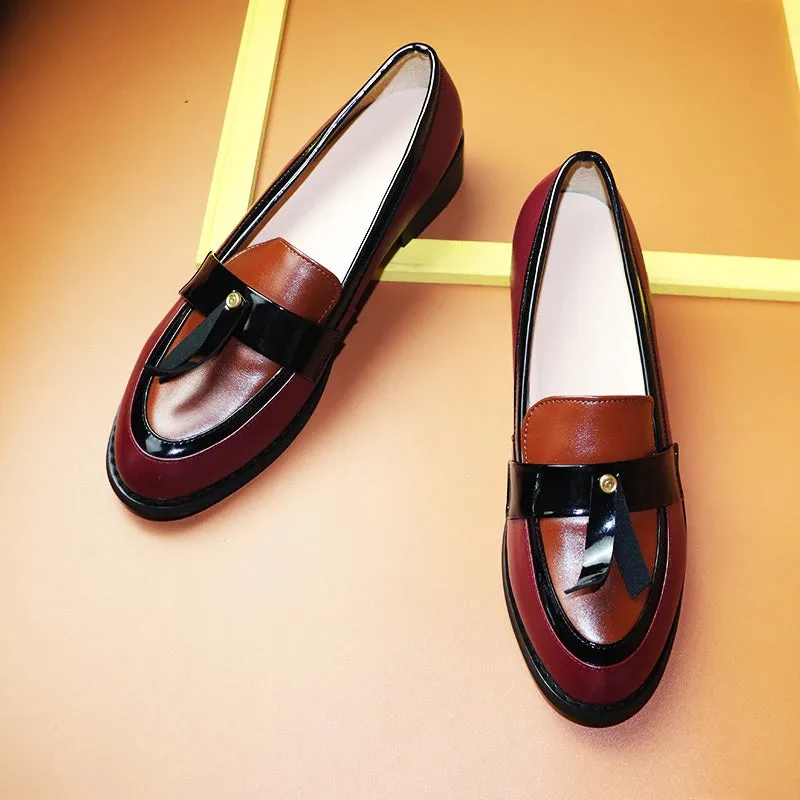 Retro Chic Tassel Vintage Trend Slip-on Vegan Leather Oxford Flat Shoes