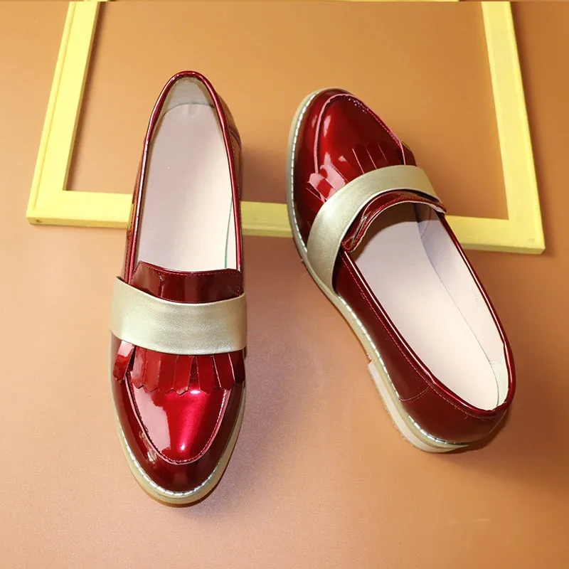 Retro Chic Tassel Vintage Trend Slip-on Vegan Leather Oxford Flat Shoes