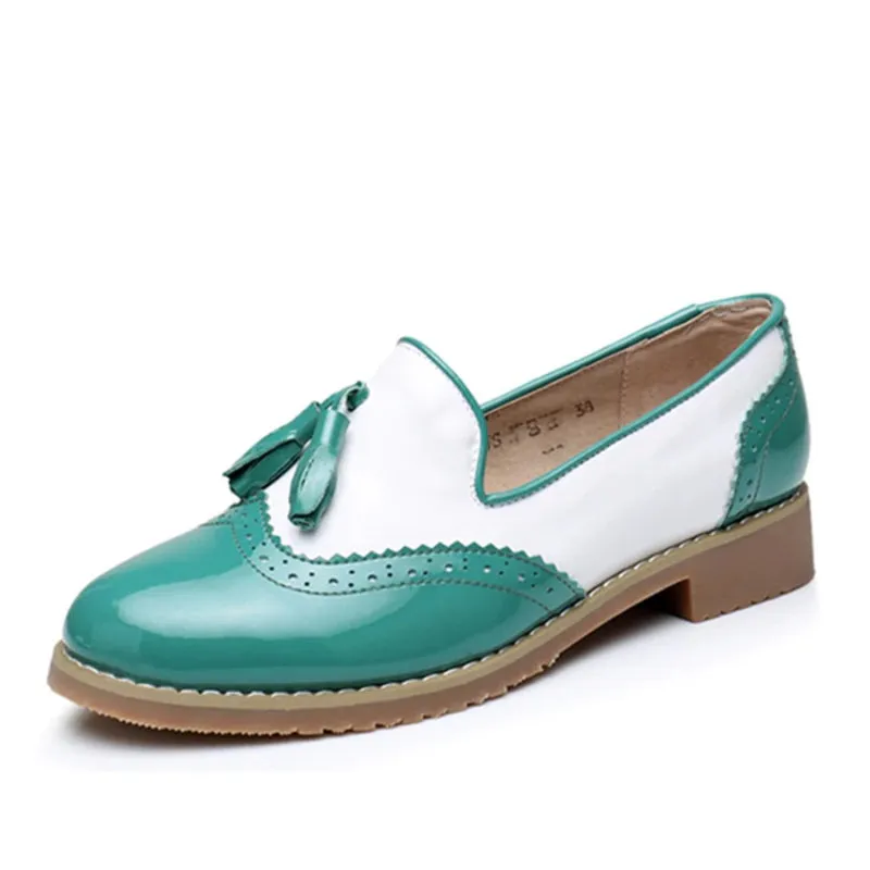 Retro Chic Tassel Vintage Trend Slip-on Vegan Leather Oxford Flat Shoes