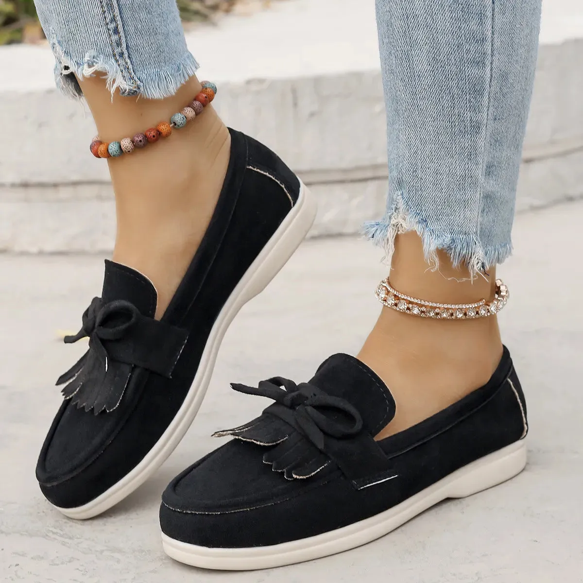 Round Toe Flats Loafers (multiple color options)