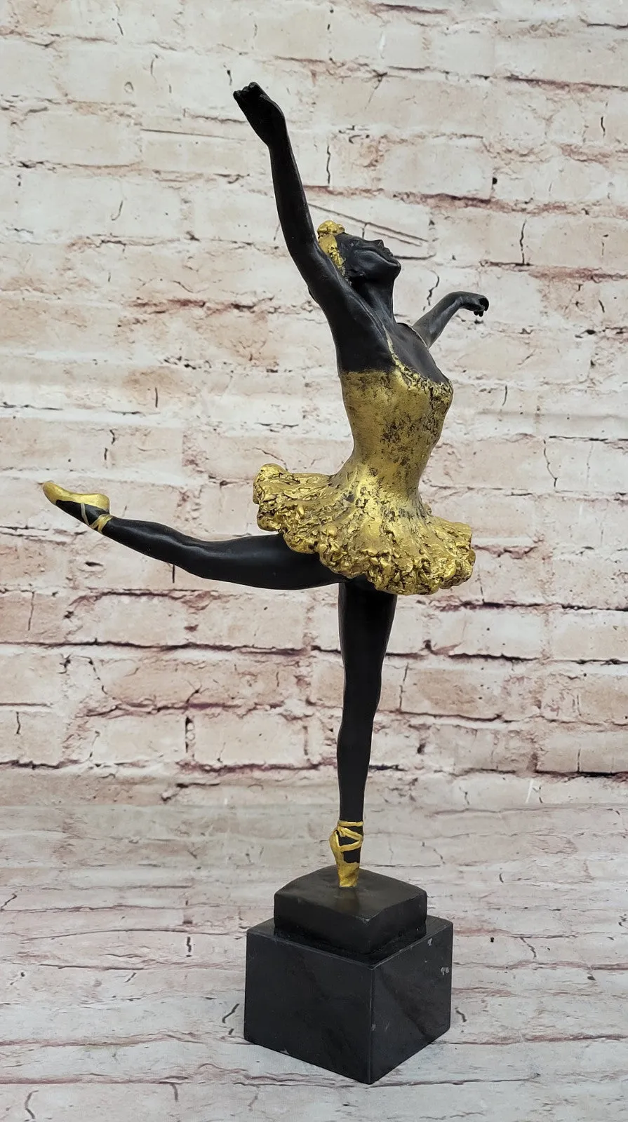 Signed Milo Bronze Sculpture: Ballerina Dance Trophy, Hot Cast Art Deco Decor