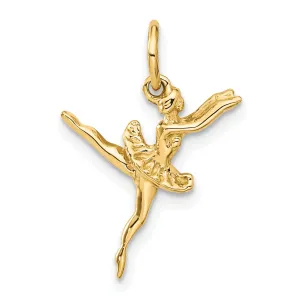 Solid 14k Yellow Gold 3-D Ballerina Pendant