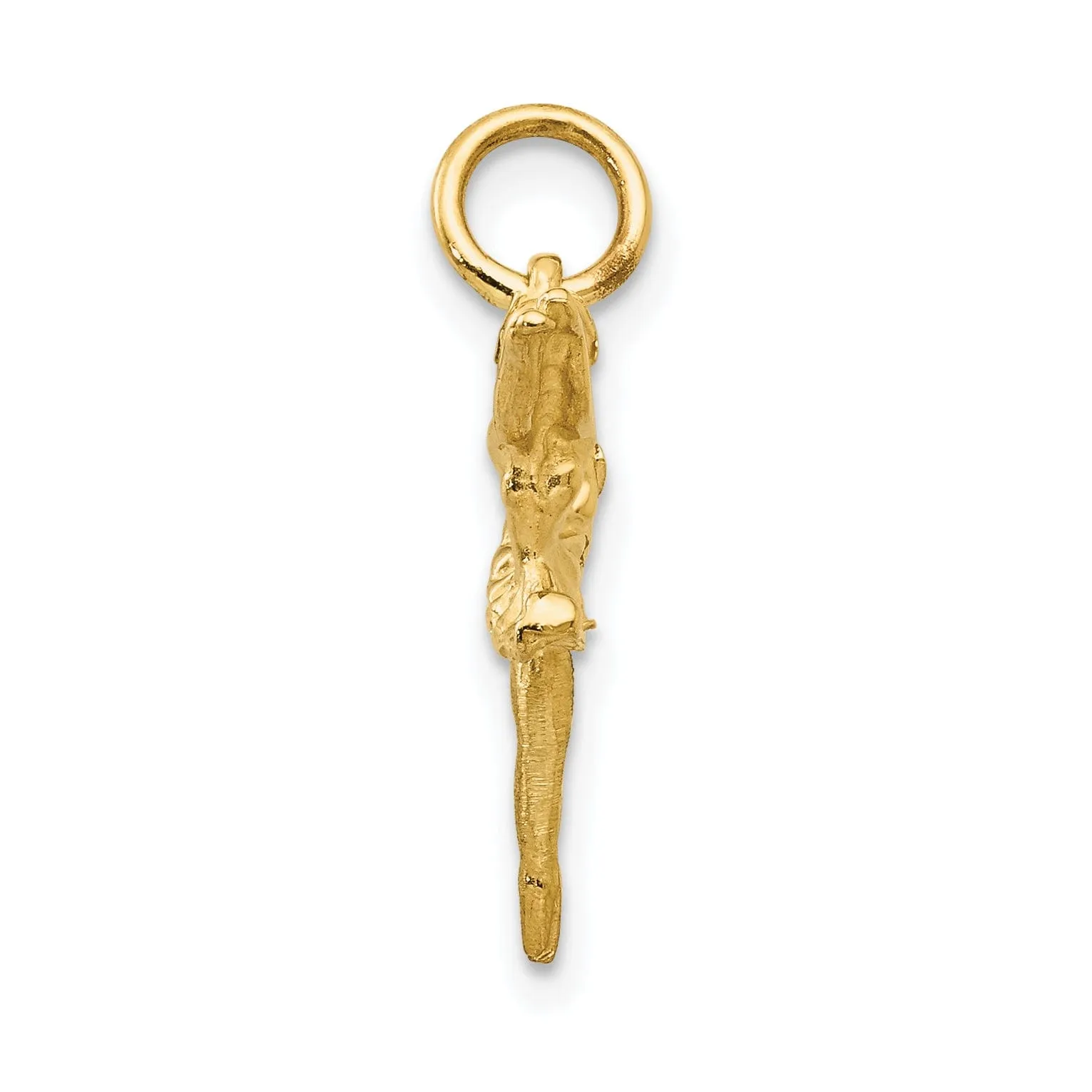 Solid 14k Yellow Gold 3-D Ballerina Pendant