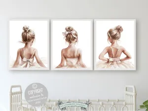 Three Little Ballerina's Nursery Prints