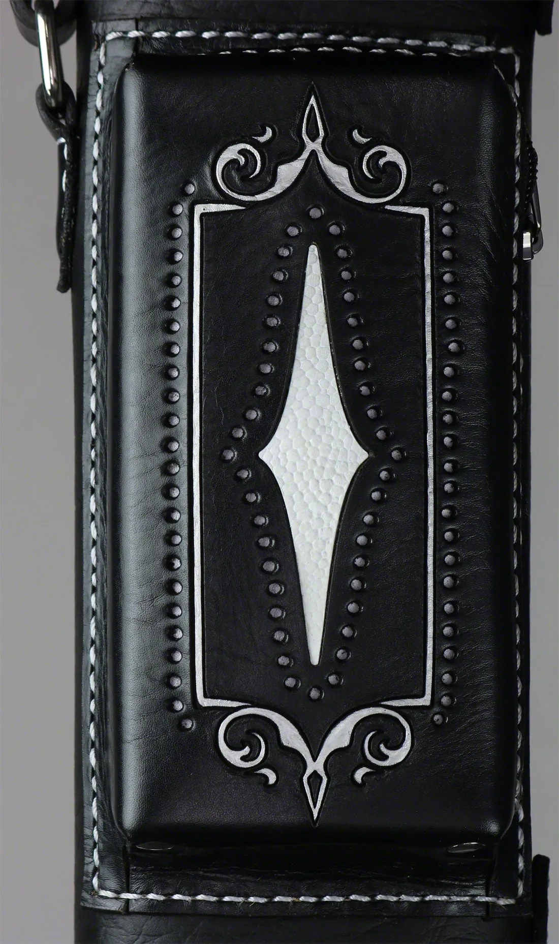 Volturi Custom Brogue Black 3x6 Hard Pool Cue Case - VCBS3x6BLKBLK