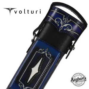 Volturi Custom Brogue Blue 3x6 Hard Pool Cue Case - VCBS3X6BLBLK